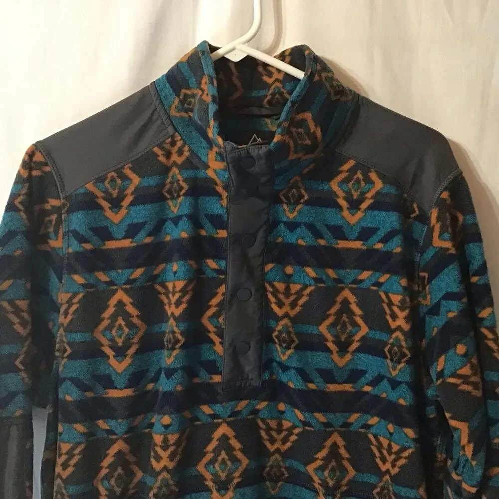 Alpine Design Aztec Southwestern Print Fleece 1/4 Zip Pullover Medium